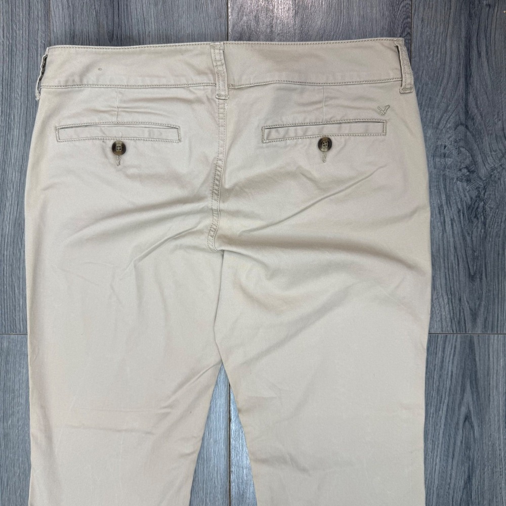American Eagle Artist Low Rise Khaki Pants Women's 6R Stretch Beige Chino - Picture 14 of 16
